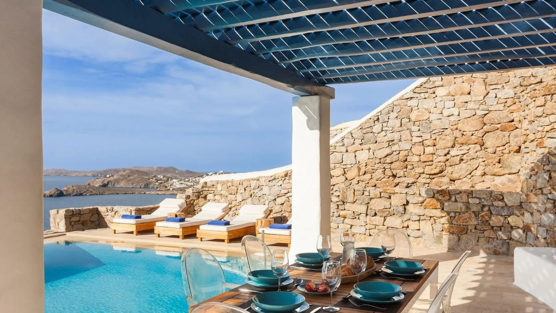 Excellent Mykonos Villa Villa Psarrou Gamma 3 Bedrooms Stunning Sea Views Psarrou Mykonos Town